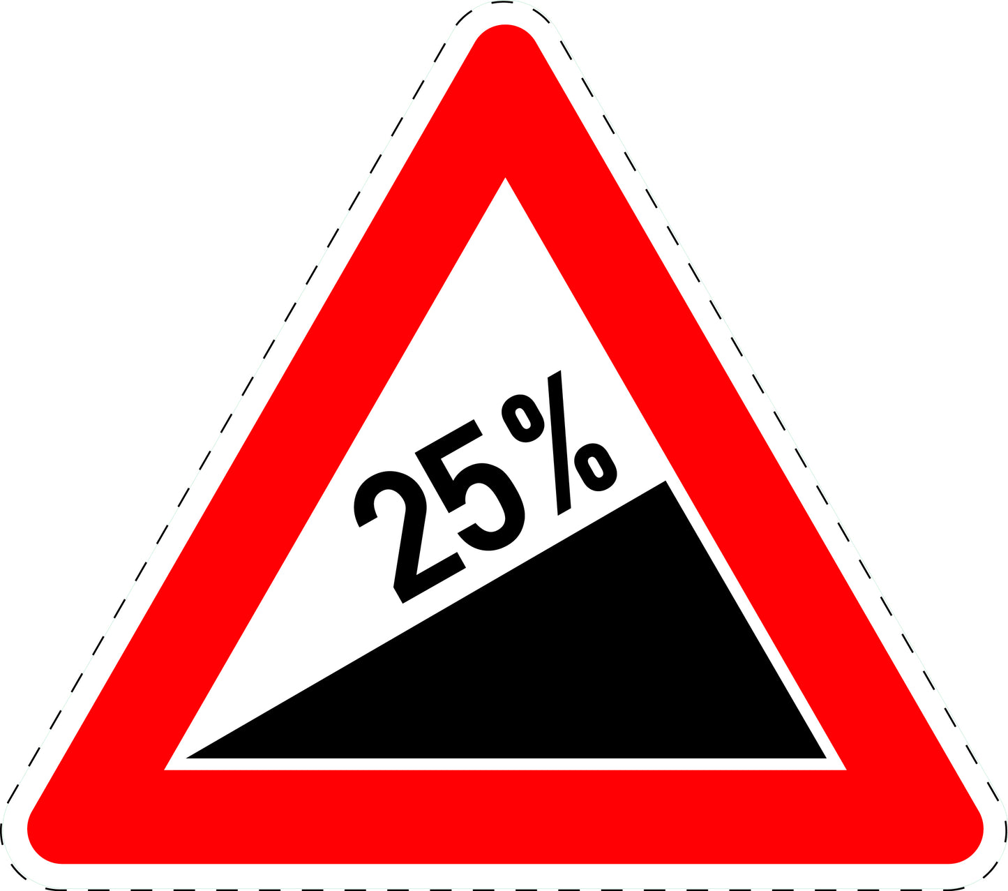 1 Stuk traffic sign "Incline 25%" 20–70 cm LH-Verk-110-71