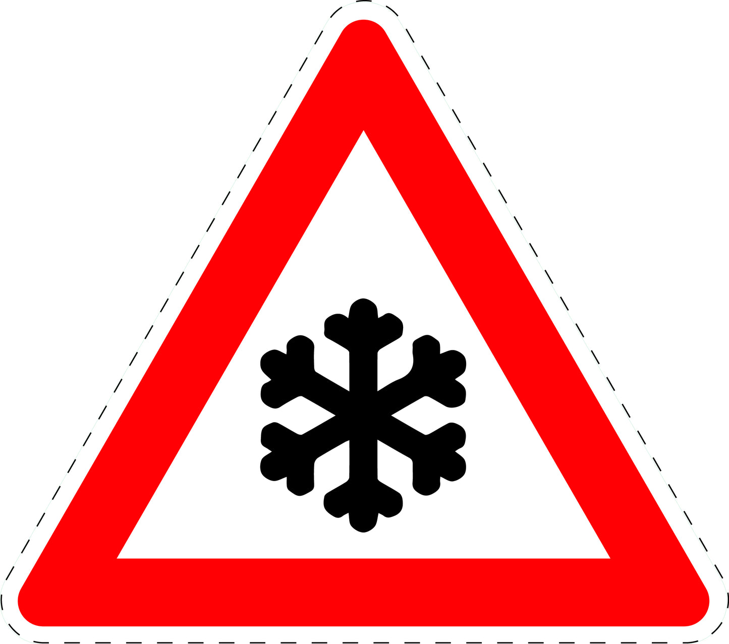1 Stuk traffic sign "Warning snowflake" 2-15 cm LH-Verk-113