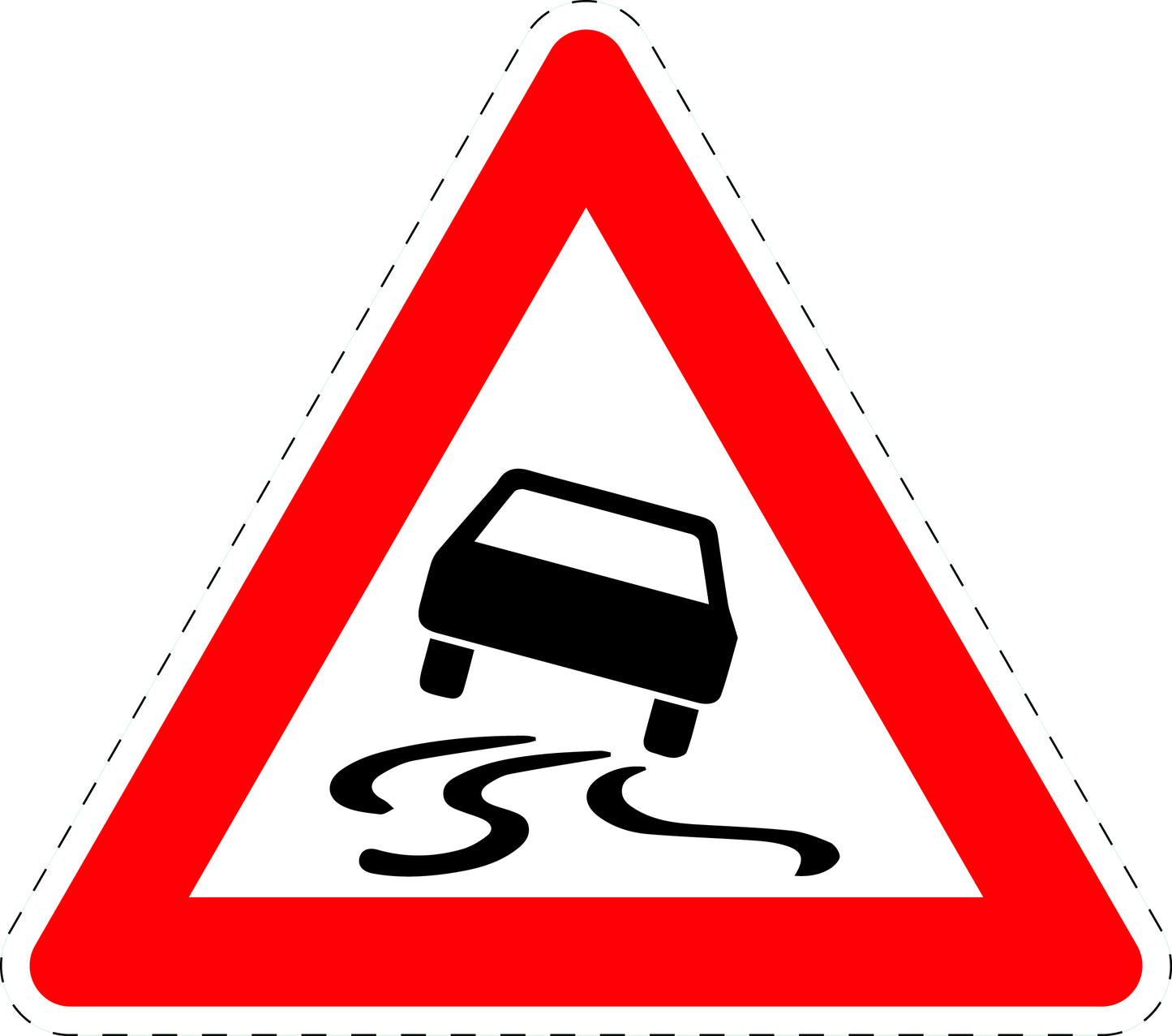 1 Stuk traffic sign "Slippery road when wet or dirty" 2-15 cm LH-Verk-114