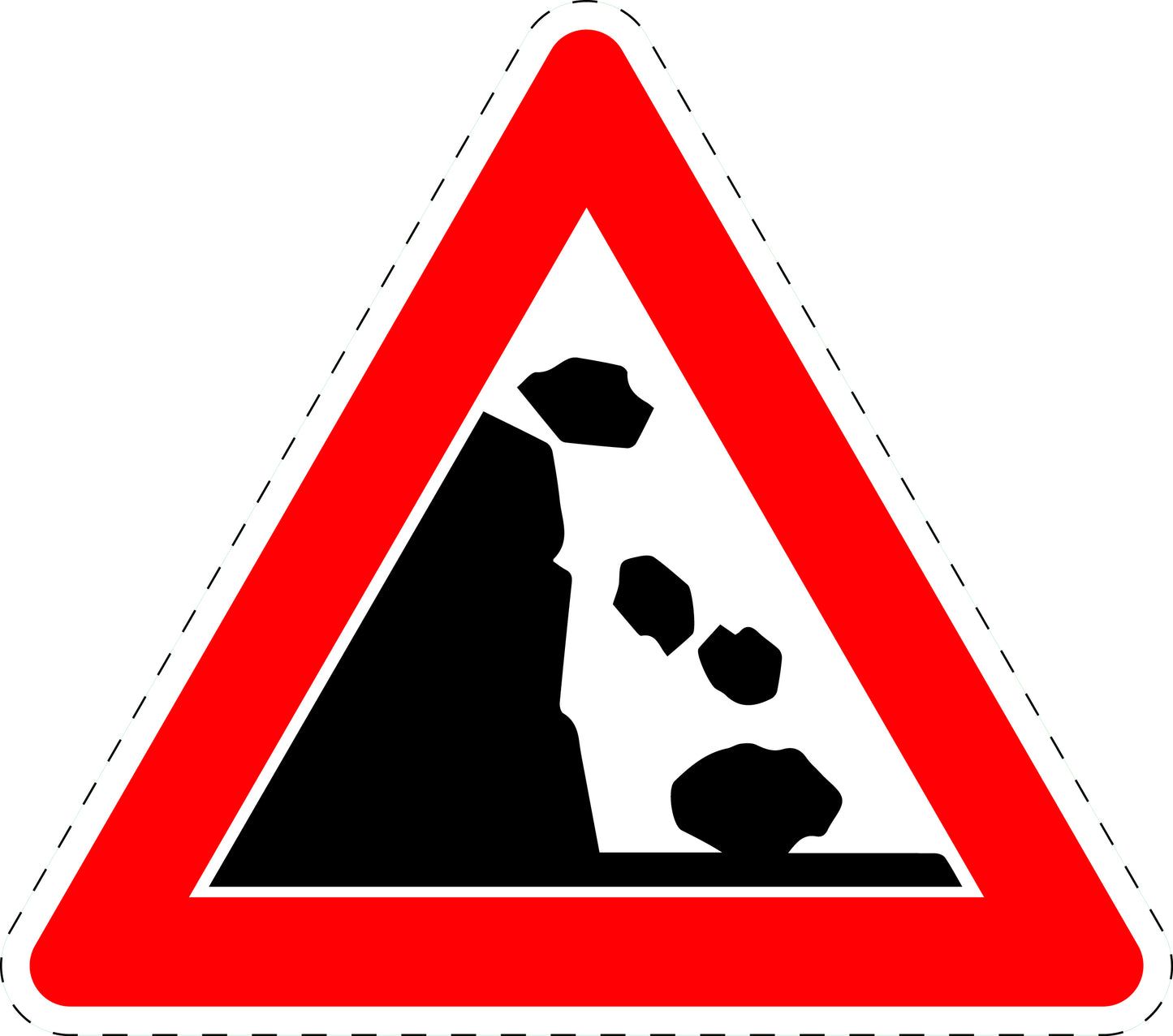 1 Stuk traffic sign "Falling rocks from the right" 20–70 cm LH-Verk-115-20