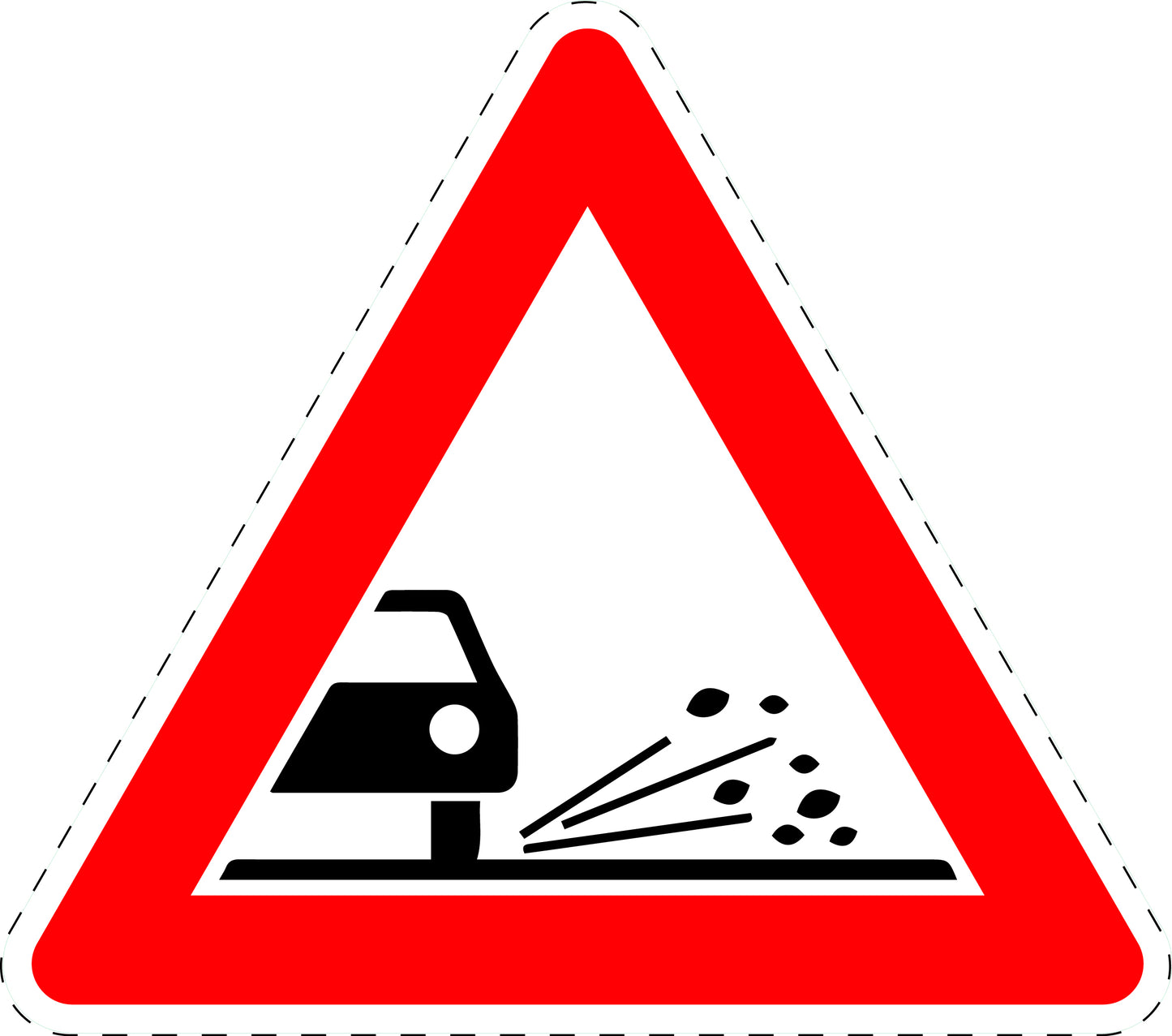 1 Stuk traffic sign "Loose chippings / gravel" 2-15 cm LH-Verk-116