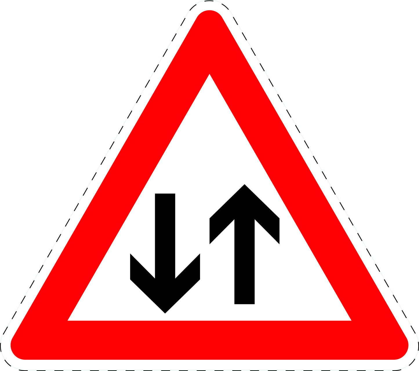 1 Stuk traffic sign "Oncoming traffic" 2-15 cm LH-Verk-125