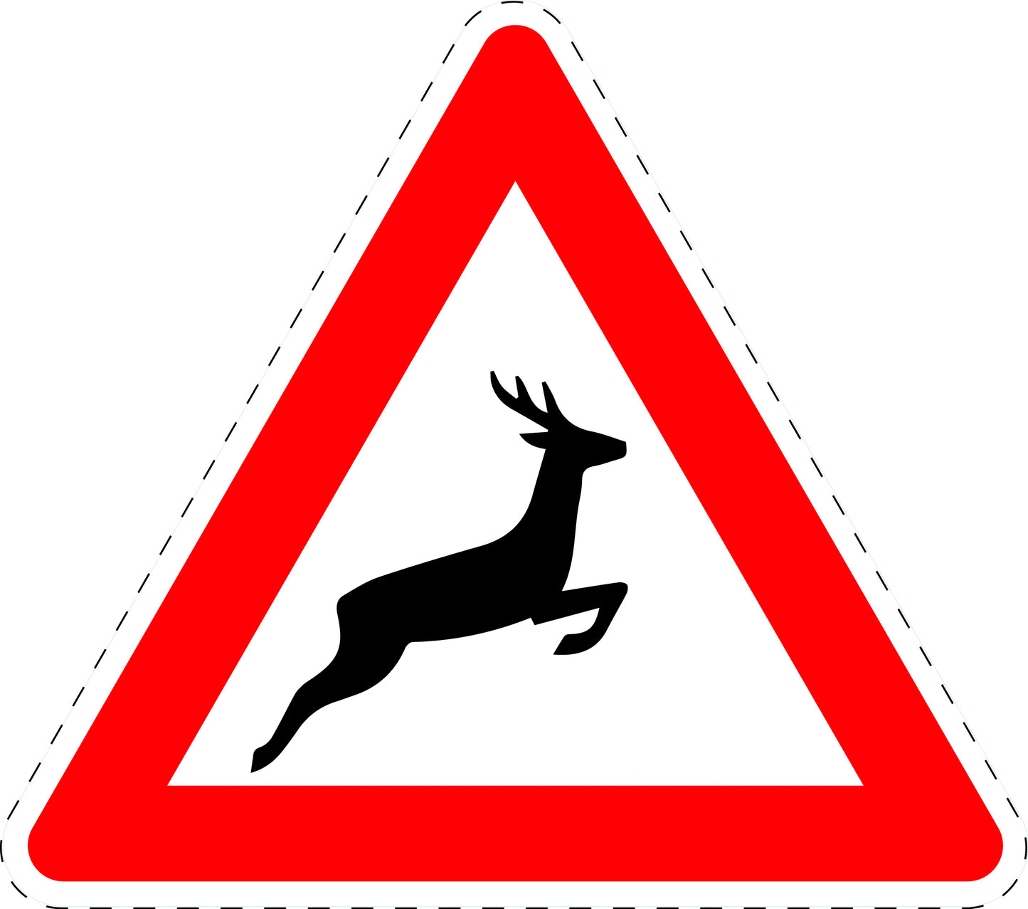 1 stuk traffic sign "Wild animals crossing (installation left)" 2-15 cm LH-Verk-142-20