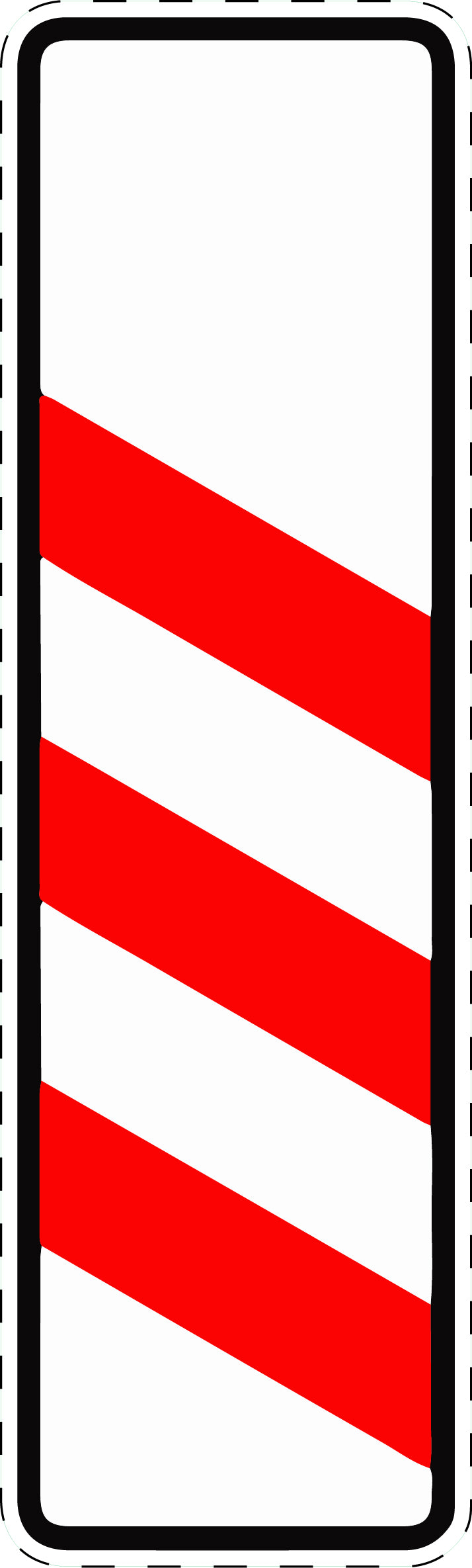1 Stuk traffic sign "Three-stripe warning beacon without distance indication (installation left)" 2-15 cm LH-Verk-157-20