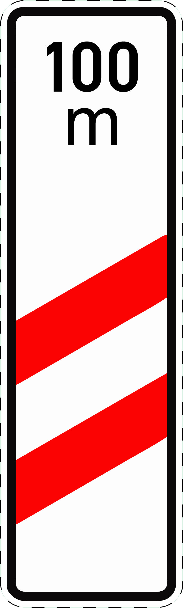 1 Stuk traffic sign "Two-stripe warning beacon with distance indication (installation right)" 2-15 cm LH-Verk-159-11