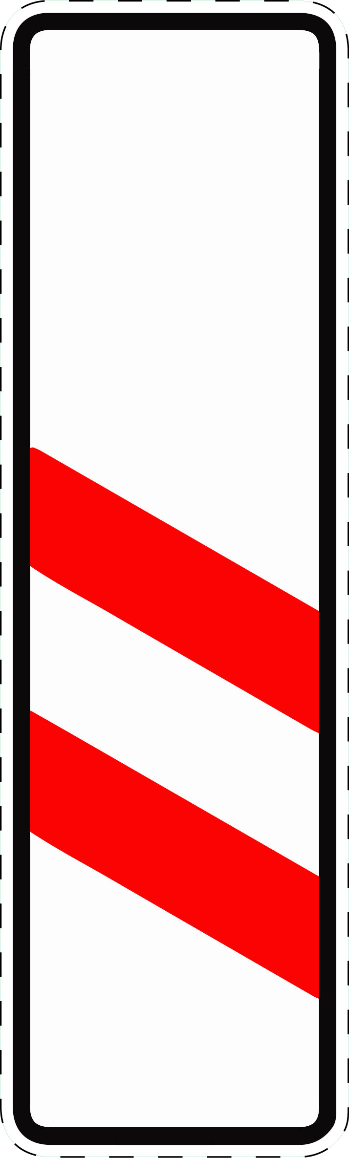 1 Stuk traffic sign "Two-stripe warning beacon without distance indication (installation left)" 2-15 cm LH-Verk-159-20