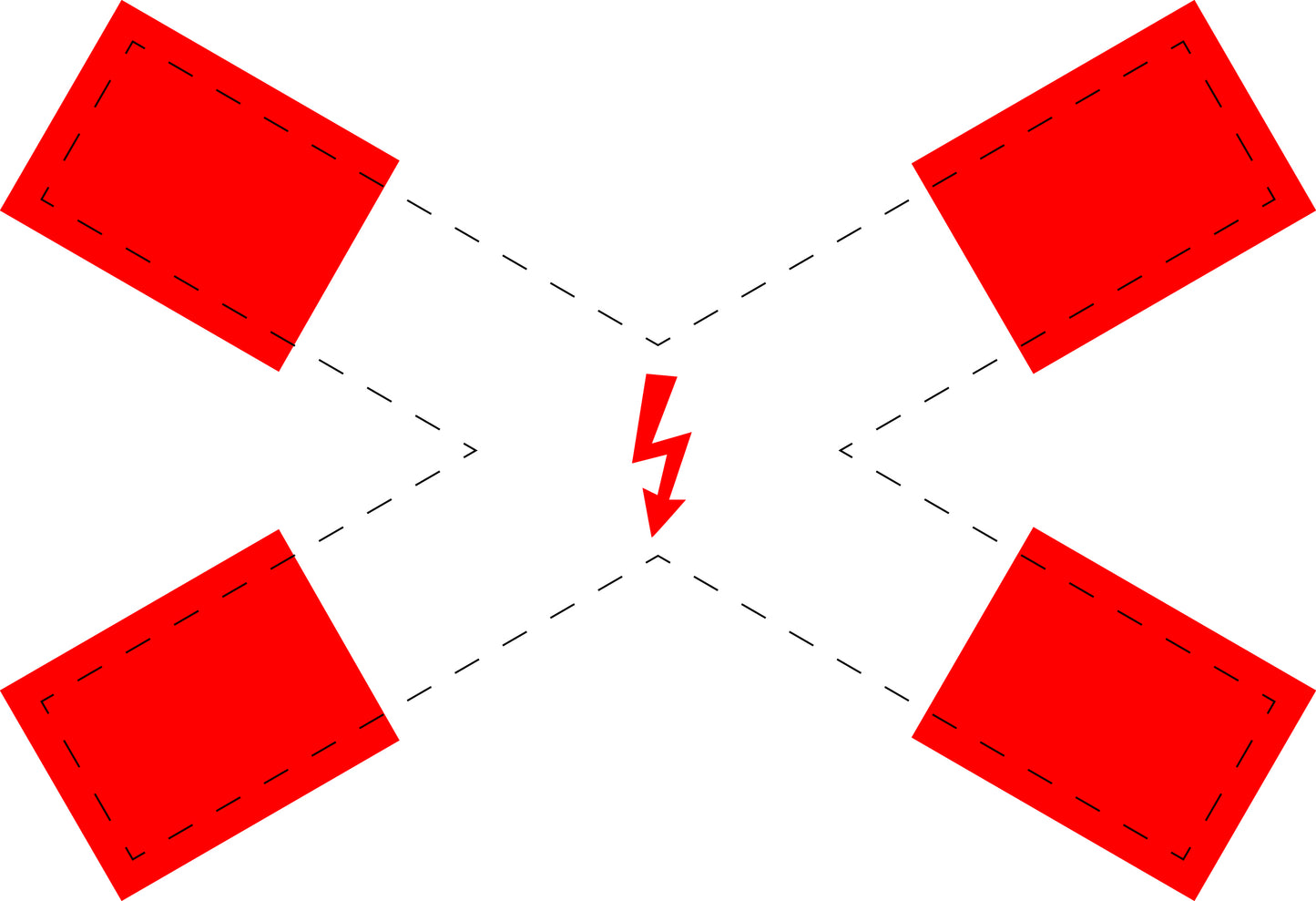 1 Stuk traffic sign "St. Andrew's Cross horizontal with lightning arrow" 20-70 cm LH-Verk-201-53