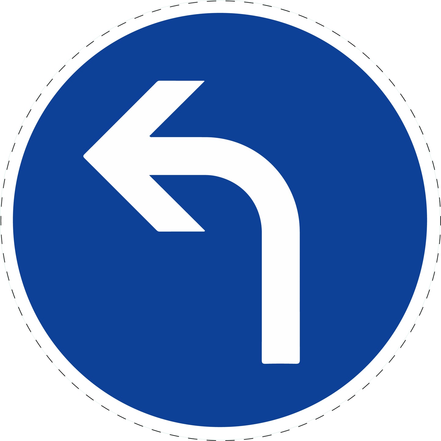 1 Stuk traffic sign "Mandatory direction - left" (left turn only) 20-70 cm LH-Verk-209-10