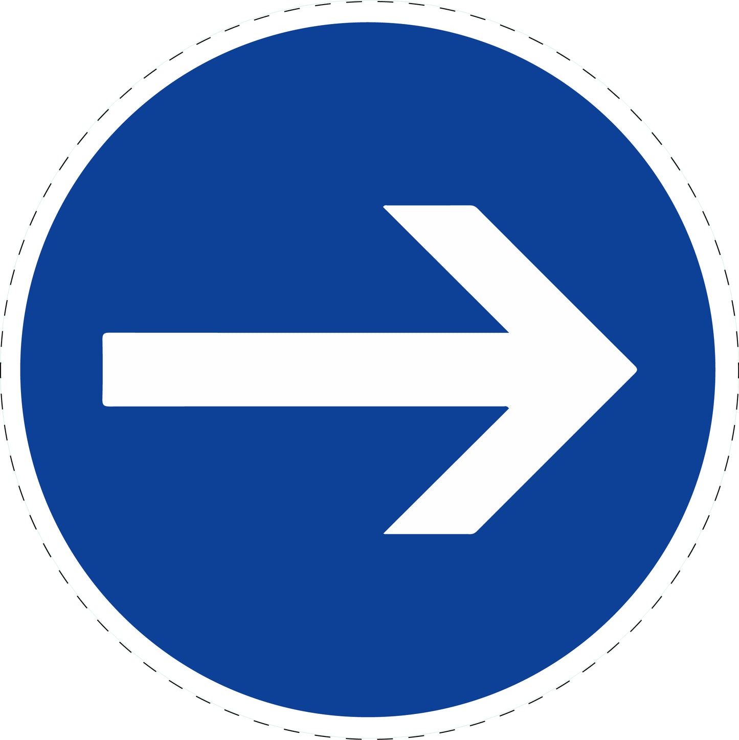 1 stuk traffic sign- mandatory traffic sign indicating "Compulsory turn right"20-70 cm LH-Verk-211-20