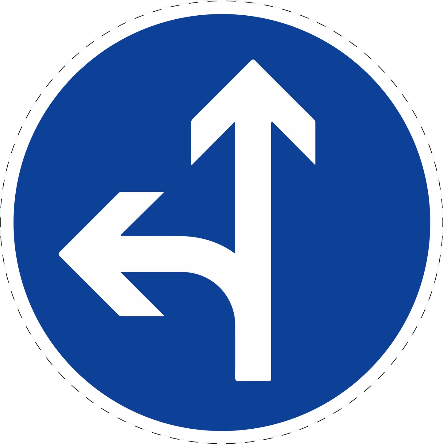 1 stuk traffic sign "Mandatory direction of travel: Go straight or left" 20-70 cm LH-Verk-214-10