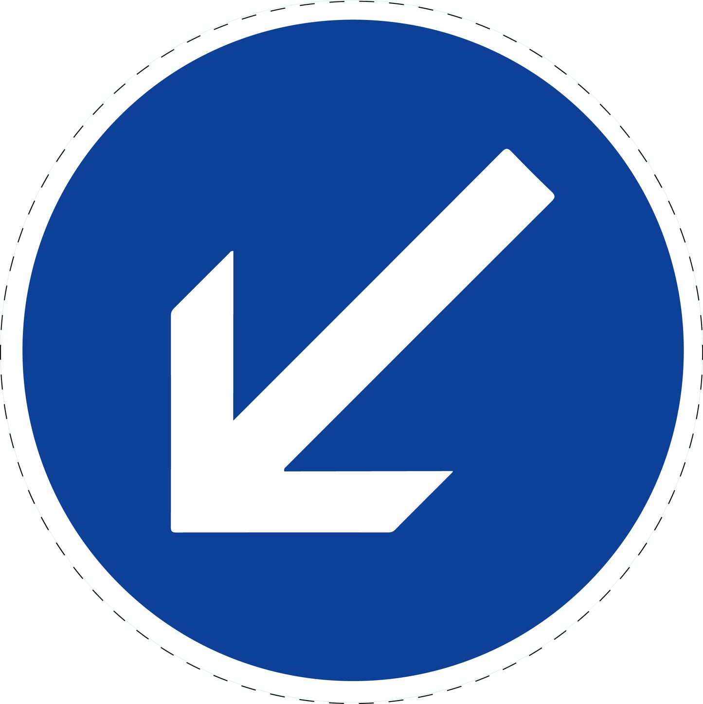 1 Stuk traffic sign "Pass on the left" (mandatory passing on left) 2-15 cm LH-Verk-222-10