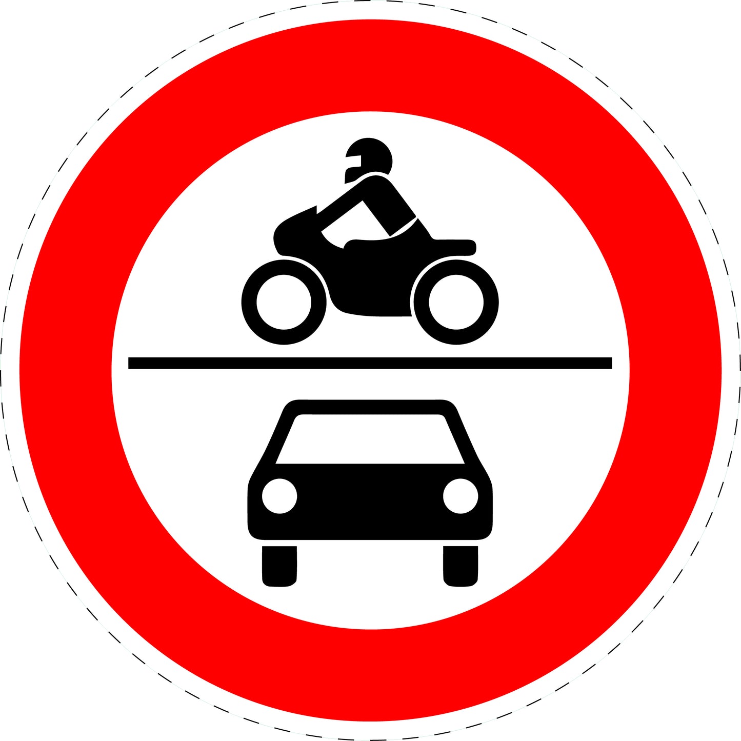 1 Stuk traffic sign "No motor vehicles allowed" – 2-15 cm – LH-Verk-260