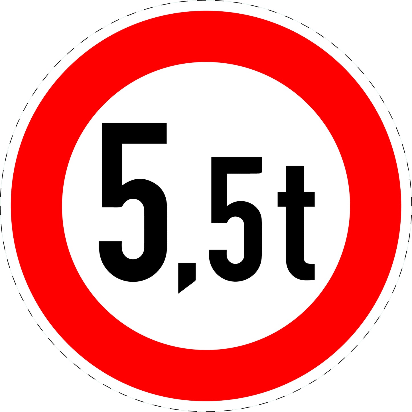1 Stuk traffic sign "Maximum actual mass" – 2-15 cm – LH-Verk-262