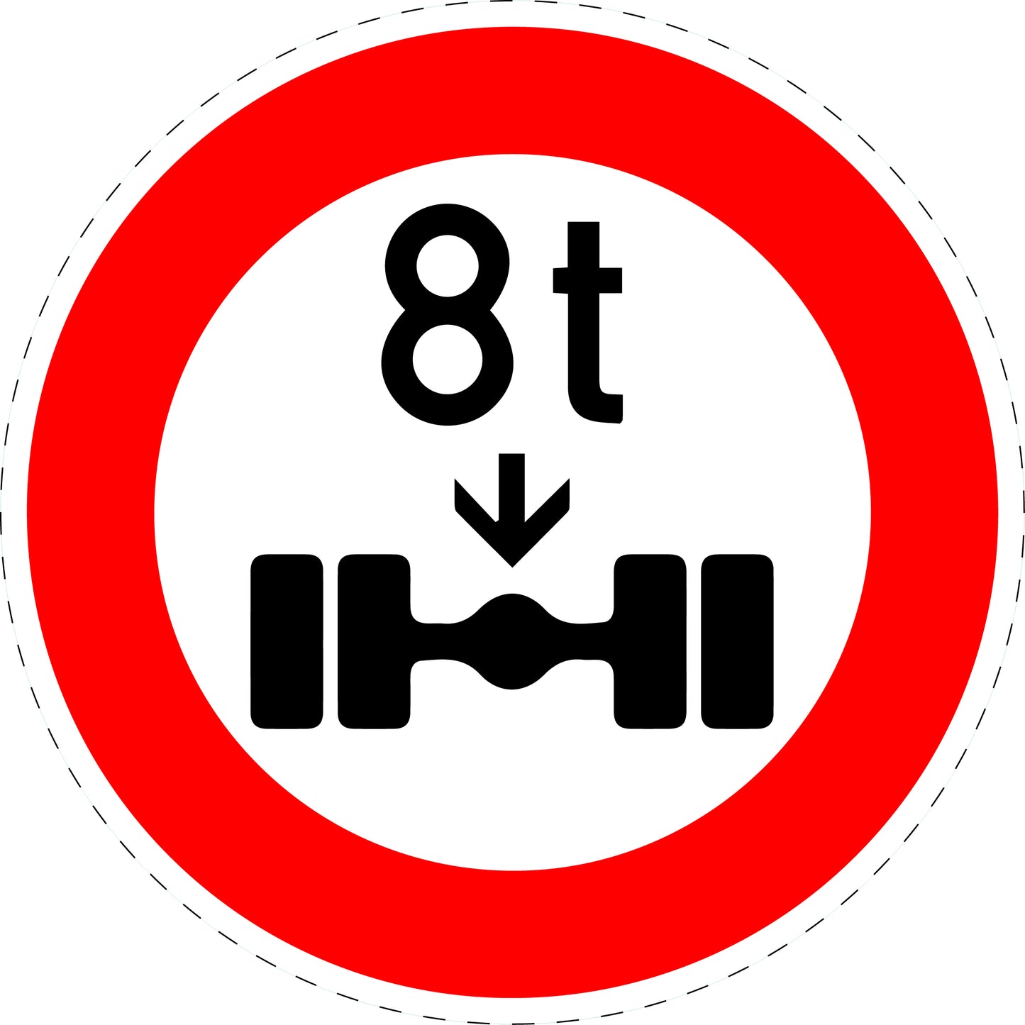 1 Stuk traffic sign "Maximum actual axle load" – 2-15 cm – LH-Verk-263
