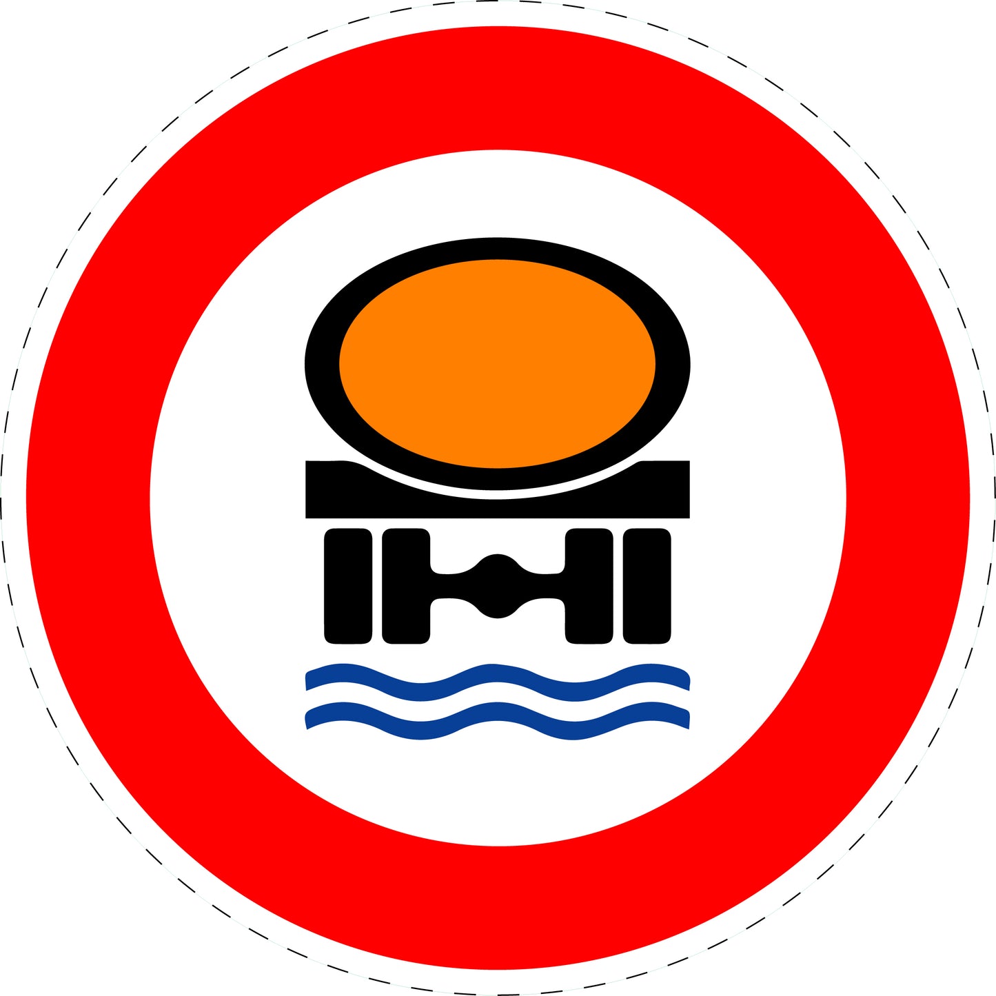 1 Stuk traffic sign "No vehicles with water-polluting cargo" – 2-15 cm – LH-Verk-269