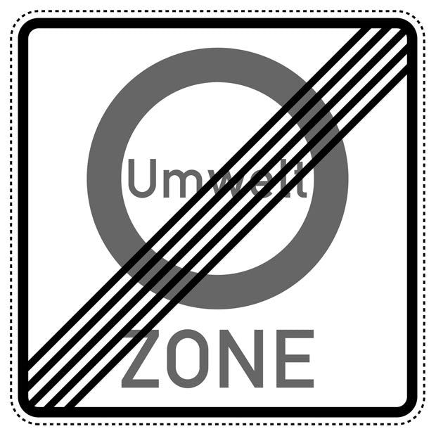 1 Stuk traffic sign "End of low-emission zone (to reduce harmful air pollution)" – 2-15 cm – LH-Verk-270.2