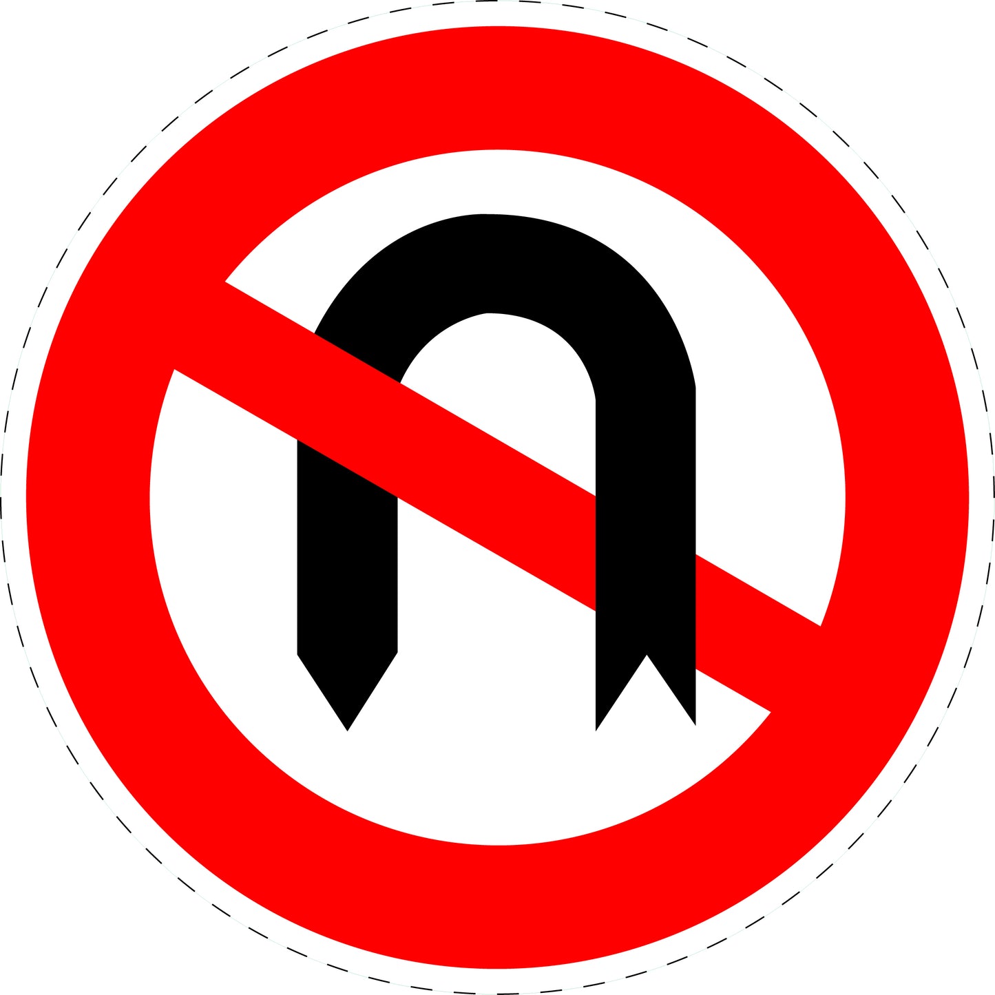 1 Stuk traffic sign "No U-turns allowed" – 2-15 cm – LH-Verk-272