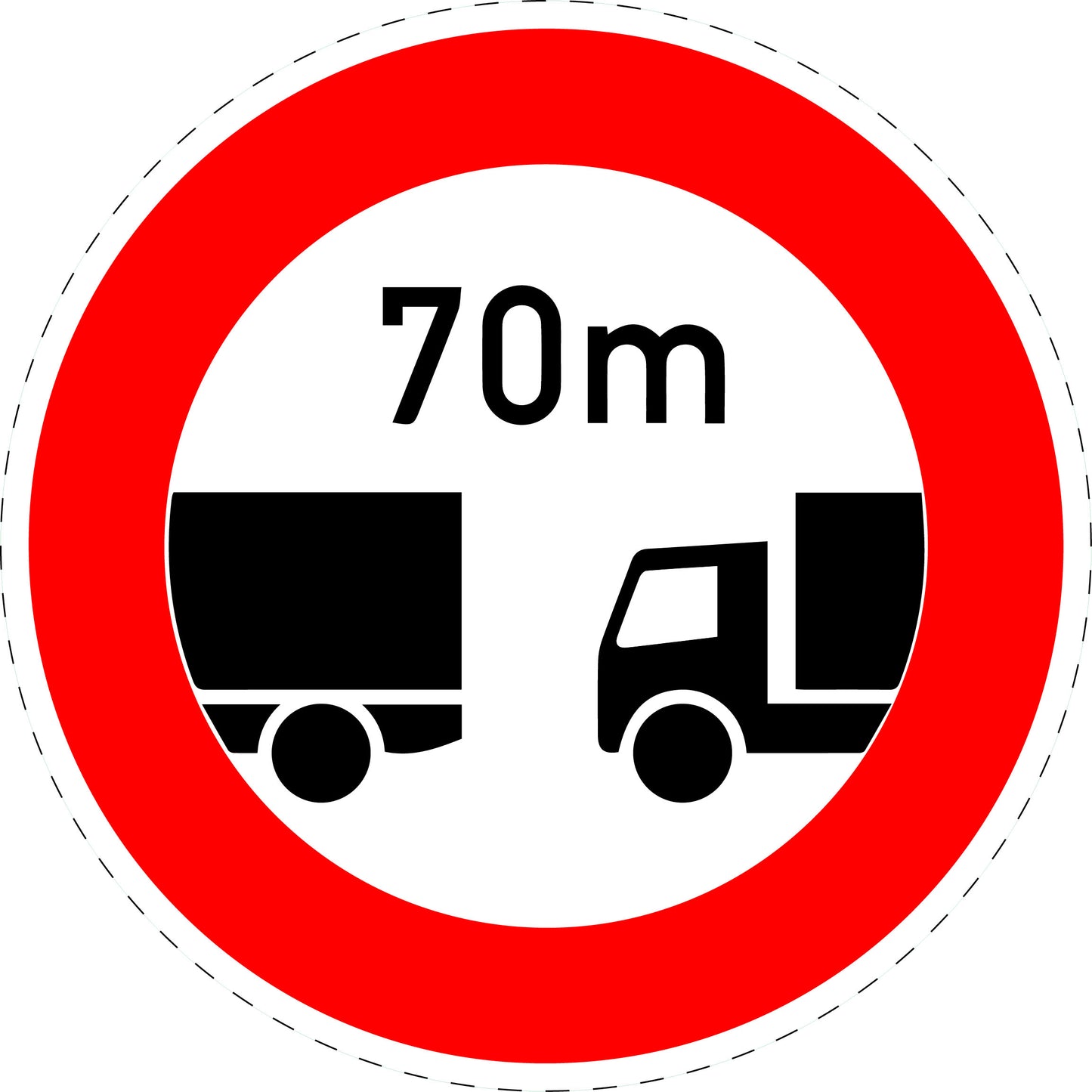 1 Stuk traffic sign "No underrunning of the specified minimum distance" – 2-15 cm – LH-Verk-273