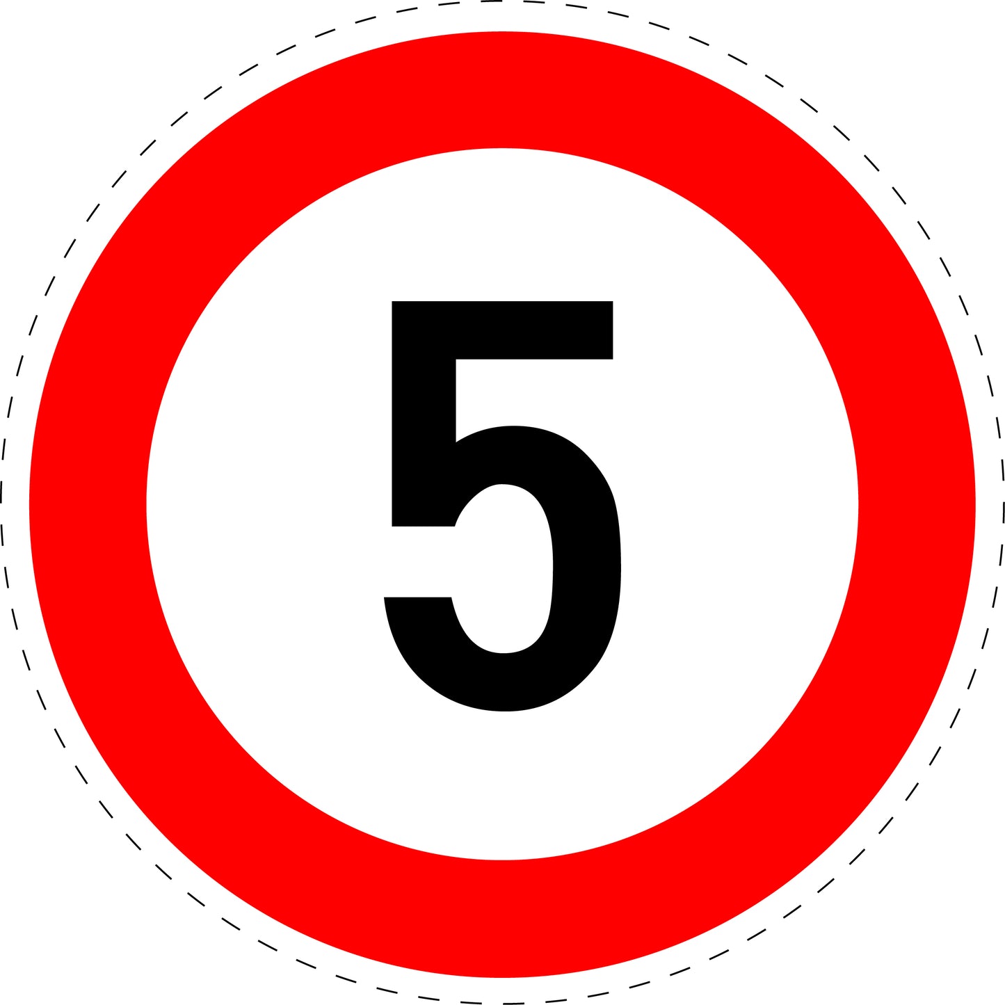 1 Stuk traffic sign "Maximum speed limit 5 km/h" – 2-15 cm – LH-Verk-274-50