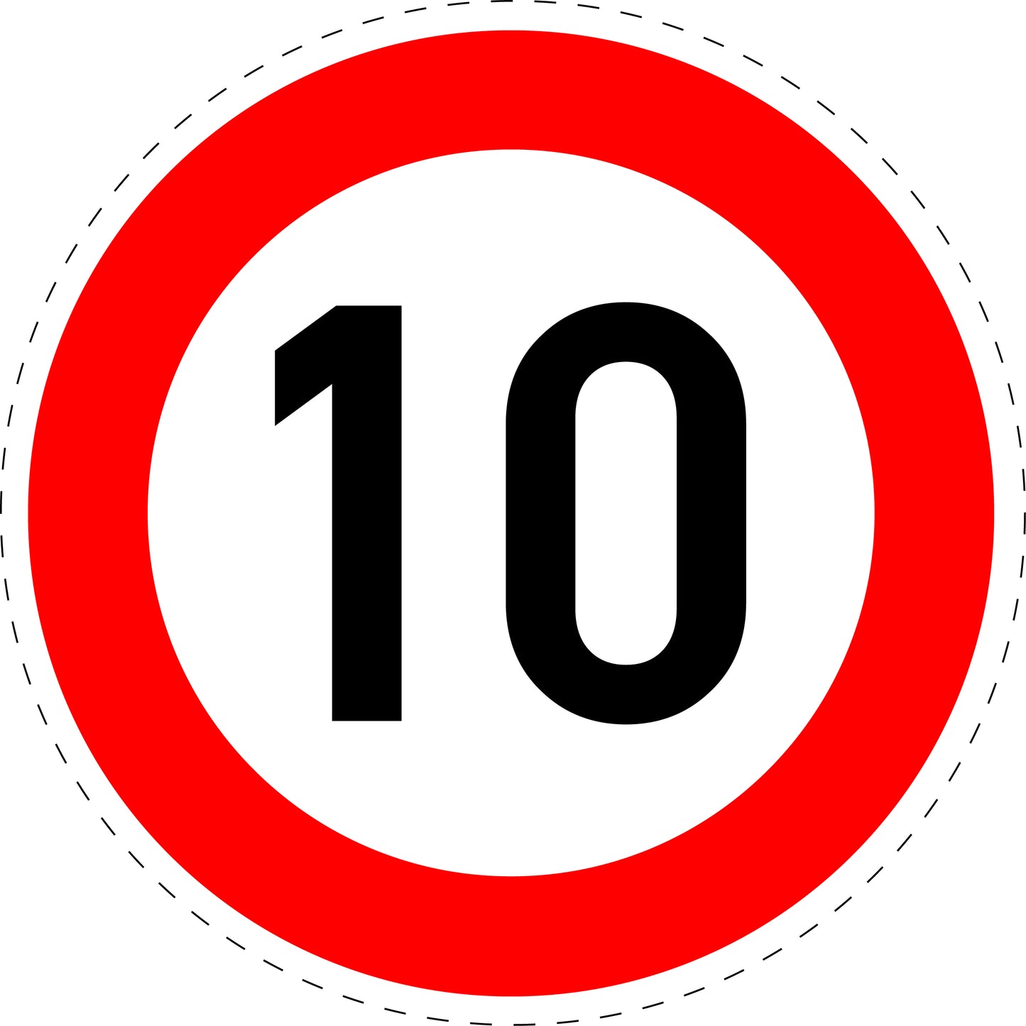 1 Stuk traffic sign "Maximum speed limit 10 km/h" – 2-15 cm – LH-Verk-274-51