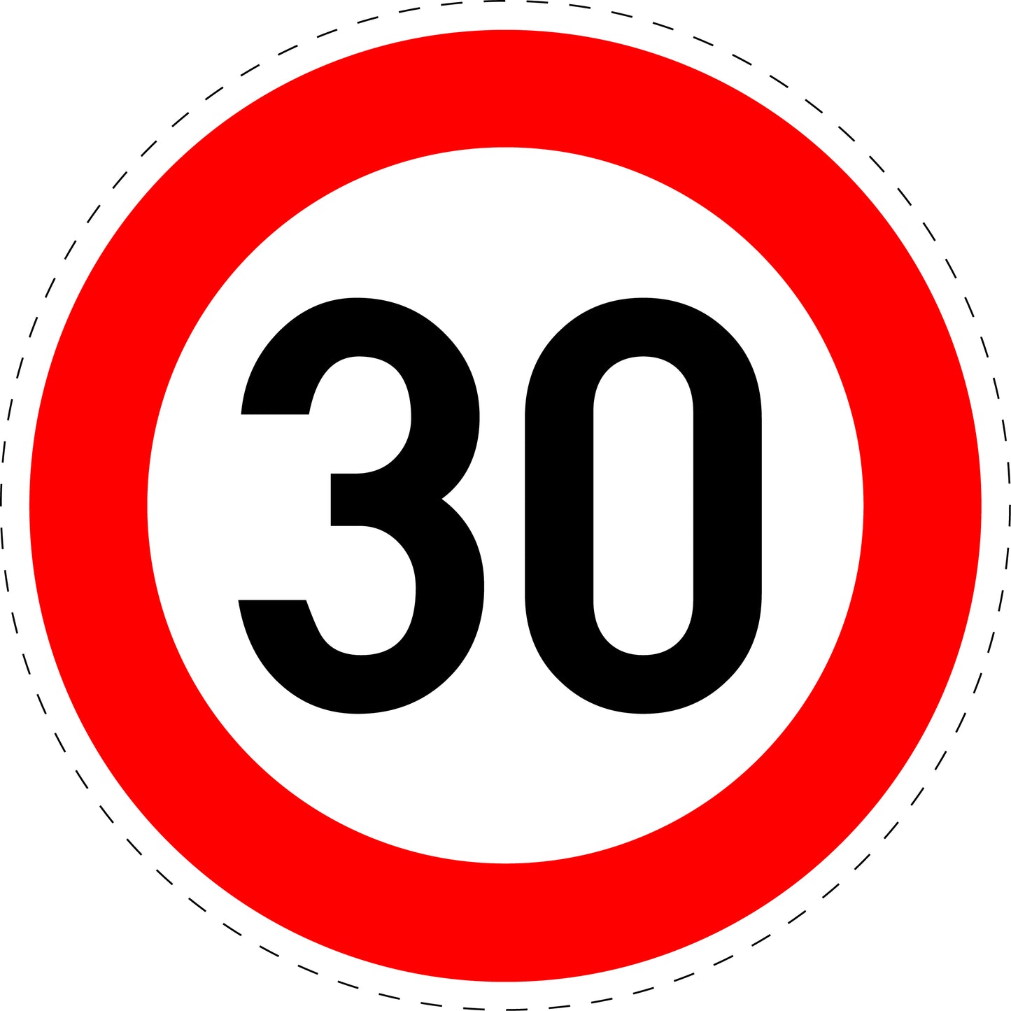1 Stuk traffic sign "Maximum speed limit 30 km/h" – 20-70 cm – LH-Verk-274-53