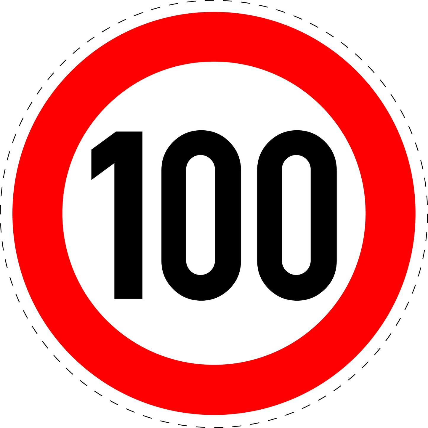 1 Stuk traffic sign "Maximum speed limit 100 km/h" – 20-70 cm – LH-Verk-274-60