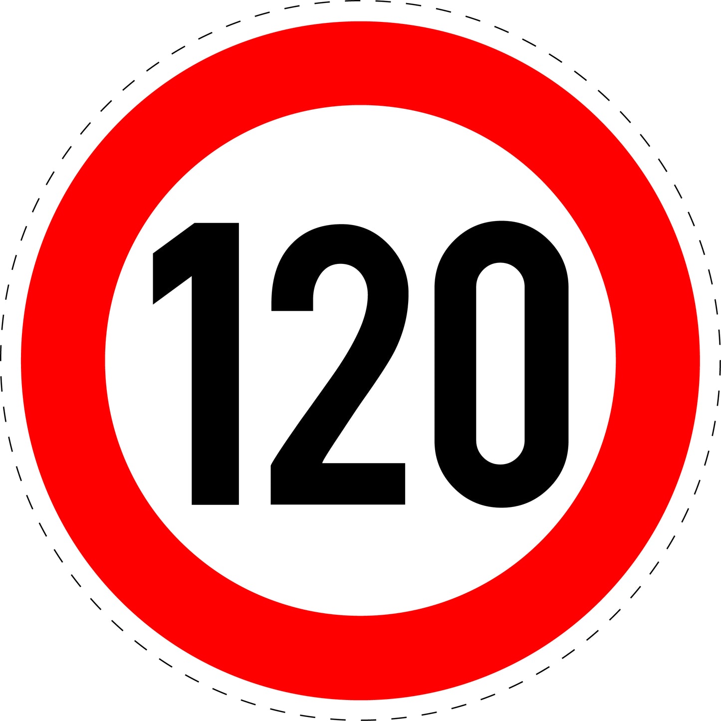 1 Stuk traffic sign "Maximum speed limit 120 km/h" – 20-70 cm – LH-Verk-274-62