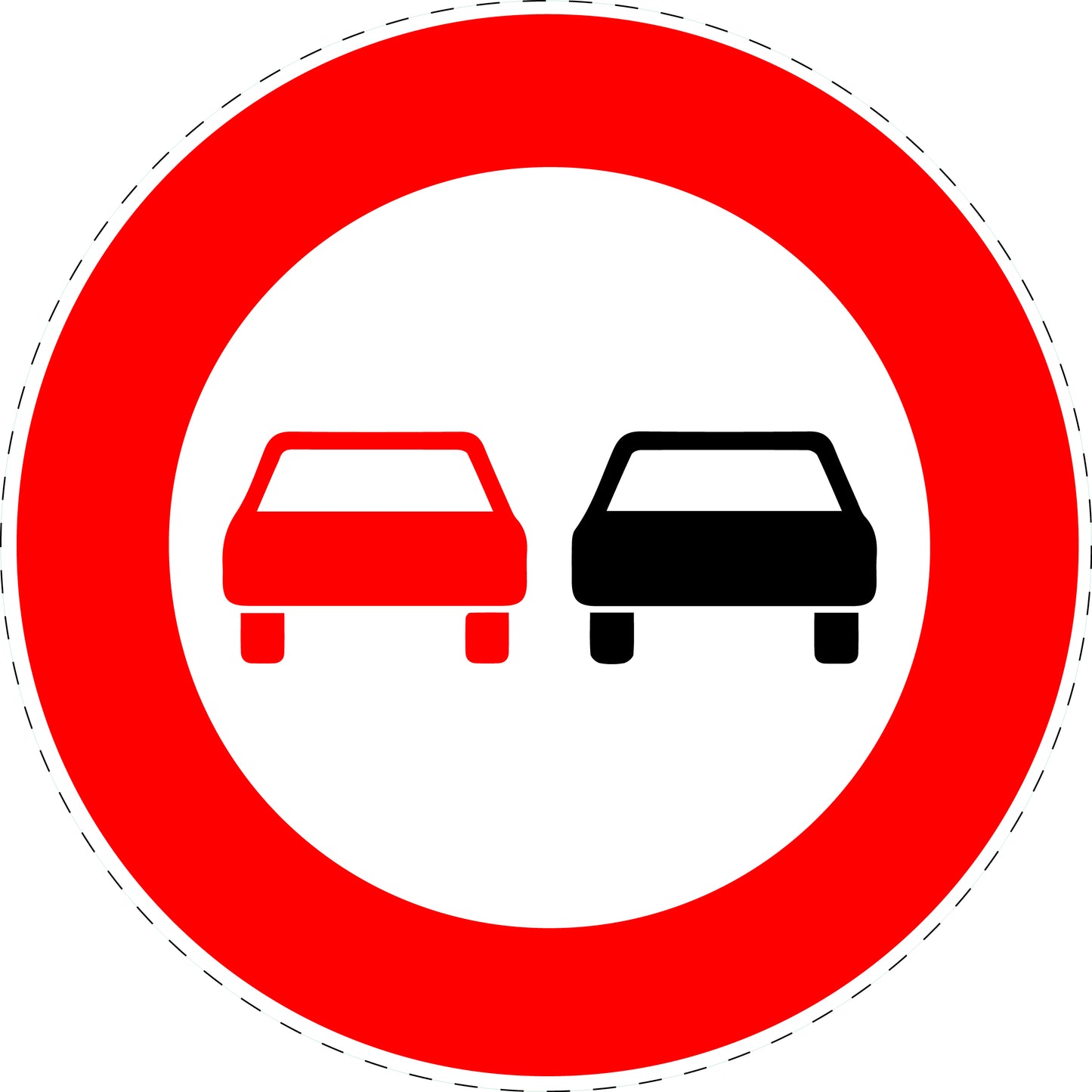 1 Stuk traffic sign "No overtaking for all motor vehicles" – 2-15 cm – LH-Verk-276