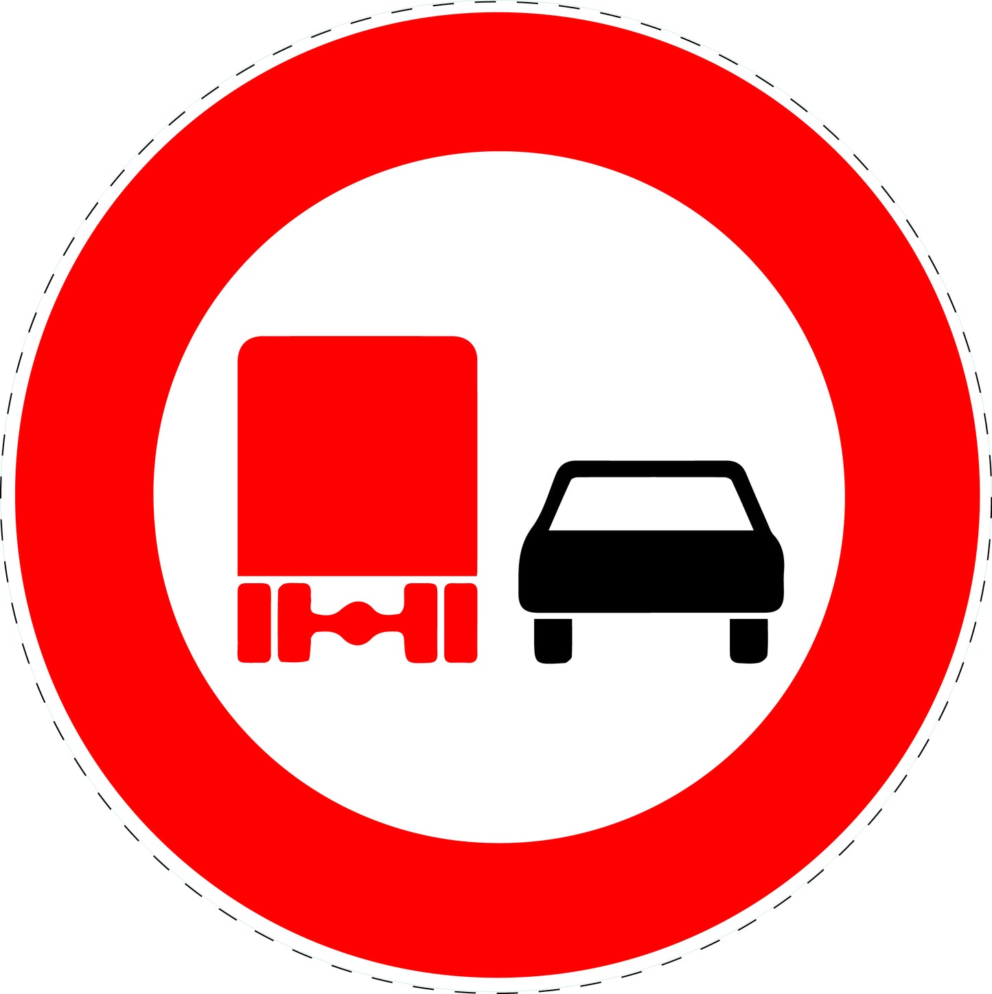 1 Stuk traffic sign "No overtaking for motor vehicles over 3.5 tons" – 20-70 cm – LH-Verk-277