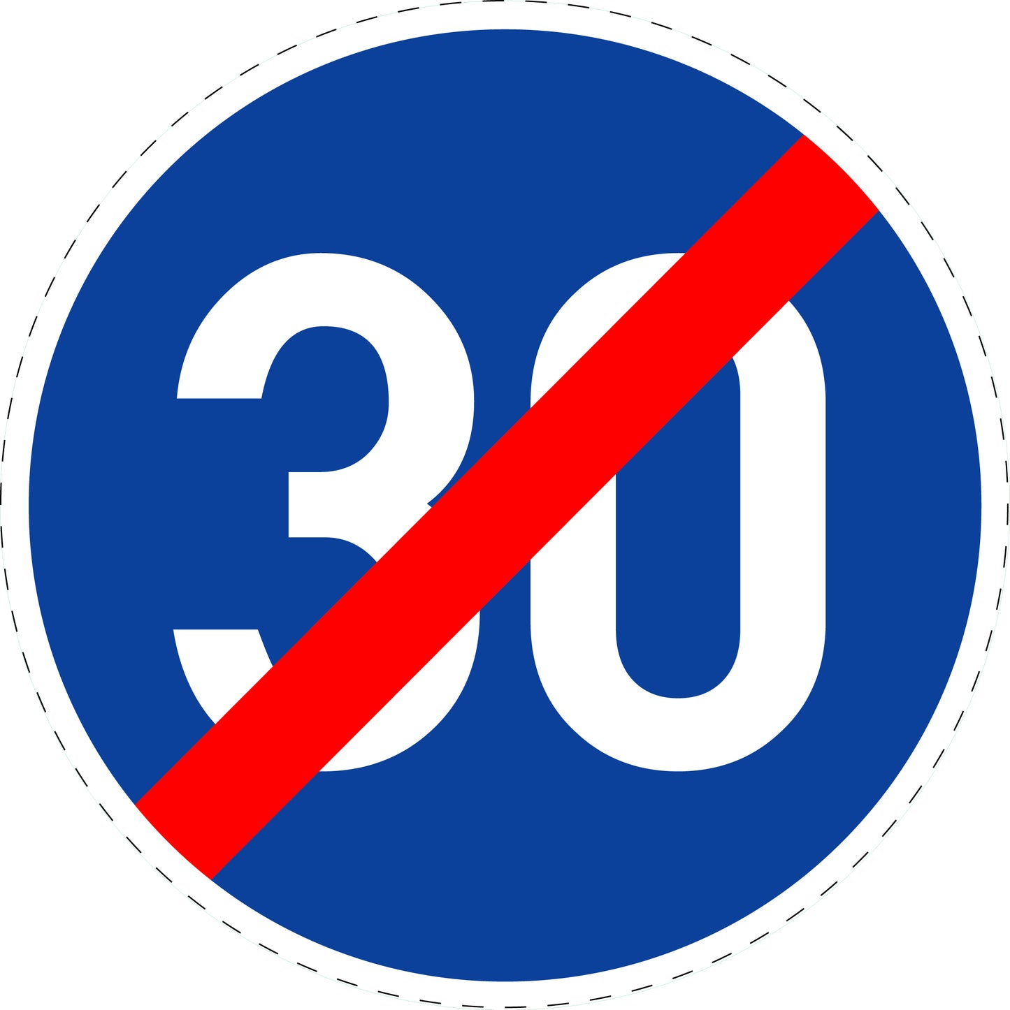 1 Stuk of traffic sign "End of the prescribed minimum speed" 20–70 cm LH-Verk-279