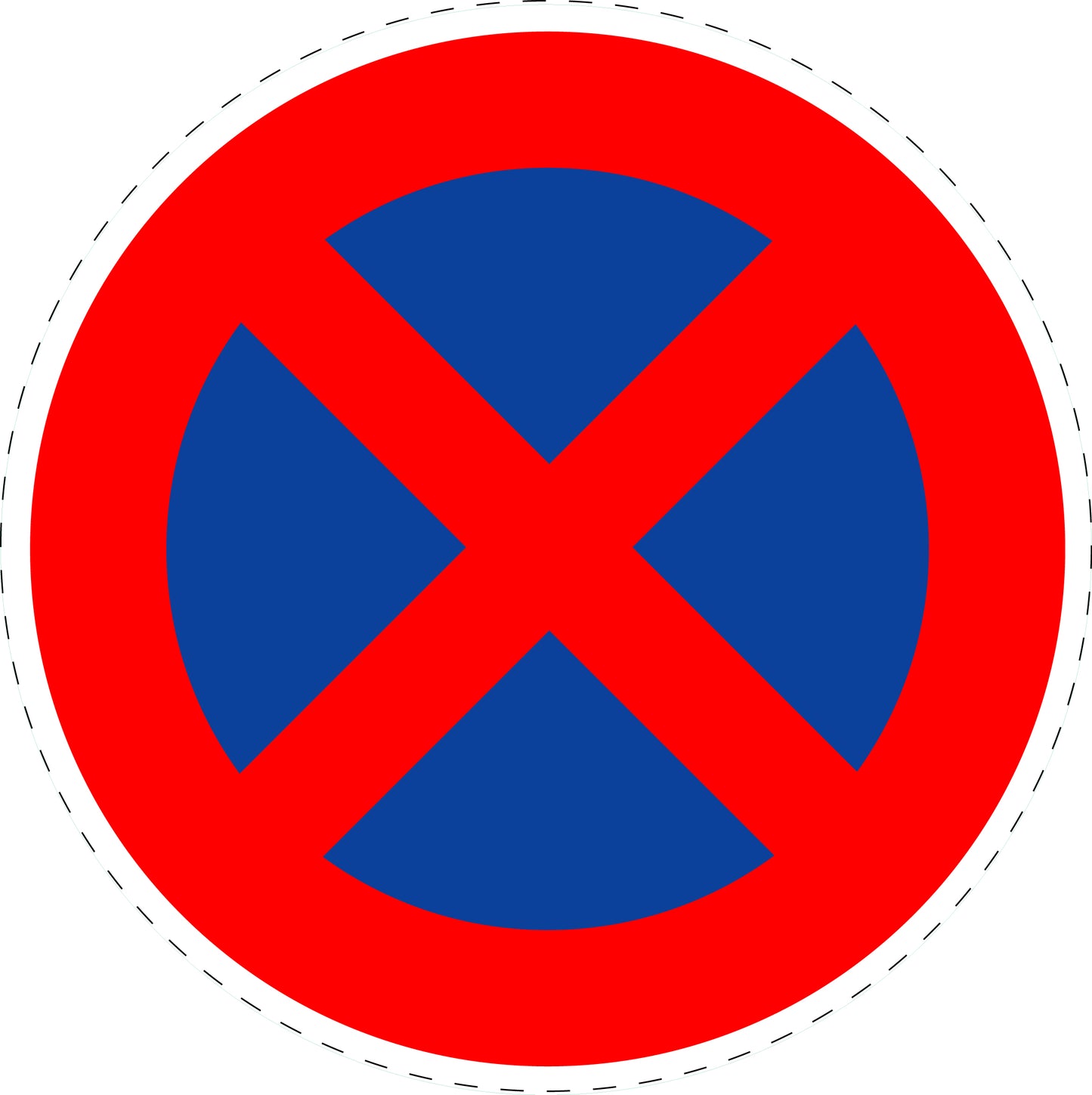 1 Stuk of traffic sign "No stopping (without directional arrows)" left 20–70 cm LH-Verk-283-50