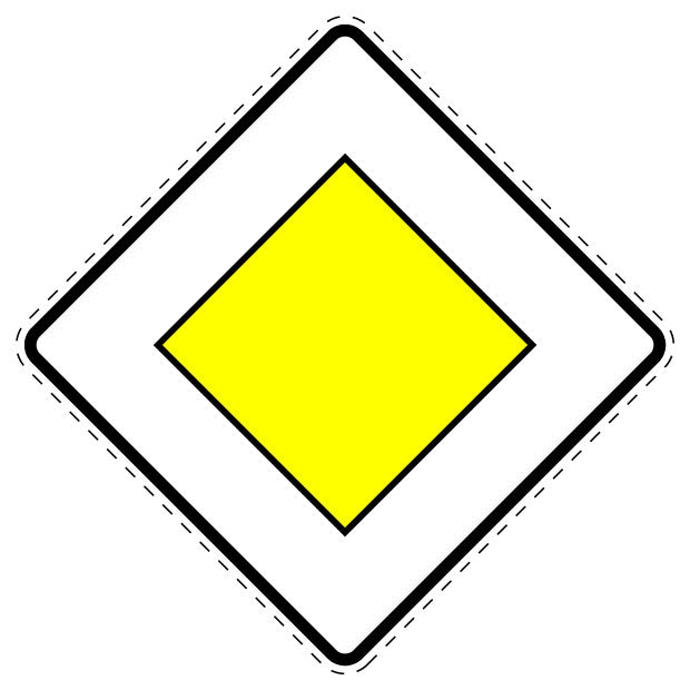1 Stuk of traffic sign "Priority road" 20–70 cm LH-Verk-306