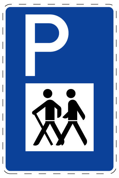 1 Stuk of traffic sign "Hikers' parking lot" 2-15 cm LH-Verk-317