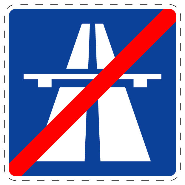 1 Stuk of traffic sign "End of Motorway" 2-15 cm LH-Verk-334