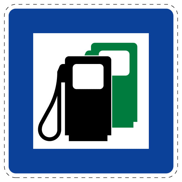 1 Stuk of traffic sign "Filling station also with unleaded petrol" 20-70 cm LH-Verk-361-51
