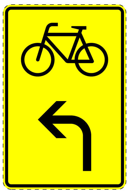 1 Stuk of traffic sign "Bicycle traffic – pointing left" 2-15 cm LH-Verk-442-10