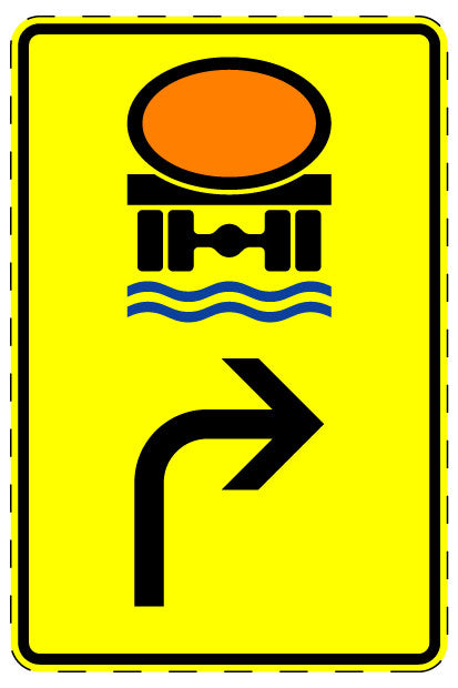 1 Stuk of traffic sign "Vehicles carrying water-polluting cargo – pointing right" 20-70 cm LH-Verk-442-23