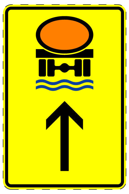 1 Stuk of traffic sign "Vehicles carrying water-polluting cargo – straight ahead" 20-70 cm LH-Verk-442-33