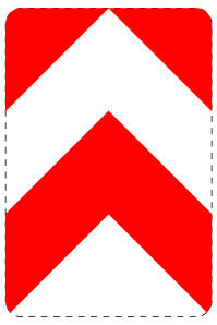 1 Stuk of traffic sign "Guide post with left and right pointing chevrons" 20-70 cm LH-Verk-605-30