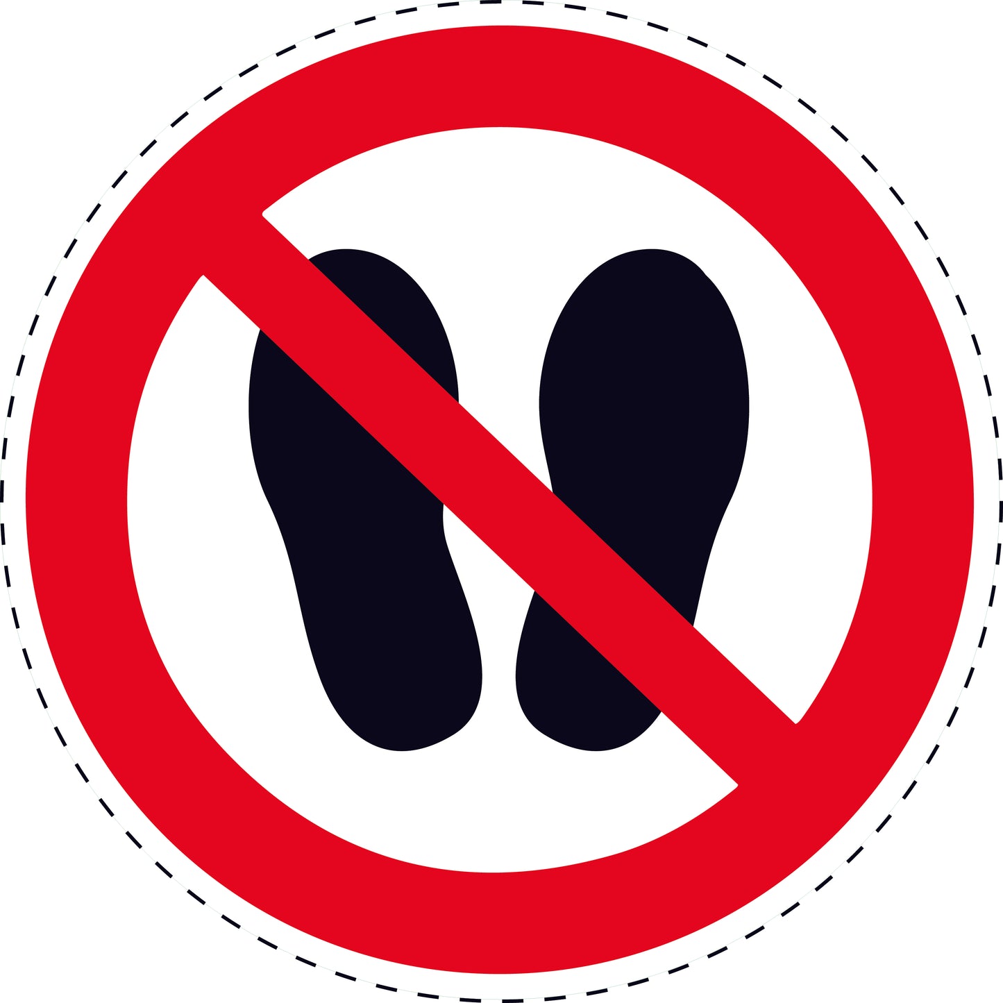 1 Stuck Prohibition sticker "Entering the area prohibited" made of PVC plastic, ES-SI150