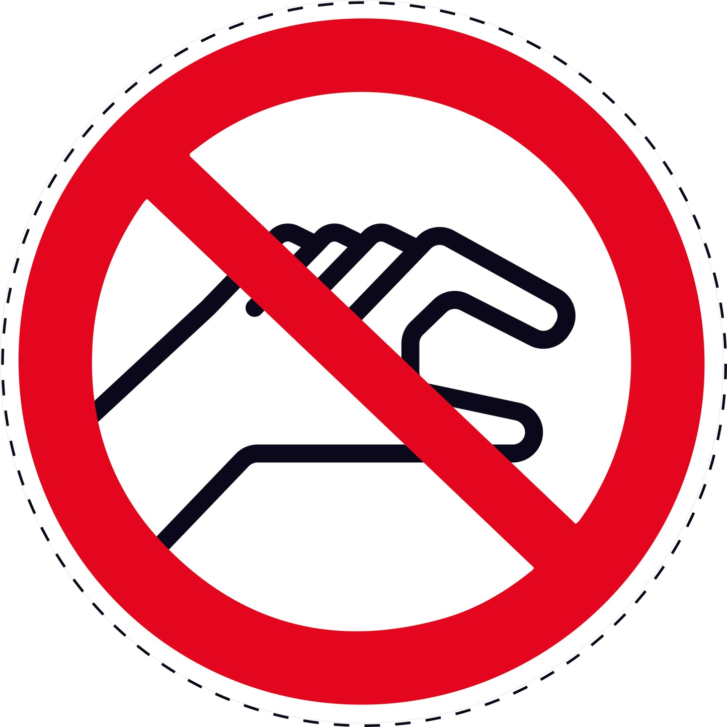 1 Stuck Prohibition sticker "No touching allowed" made of PVC plastic, ES-SI260