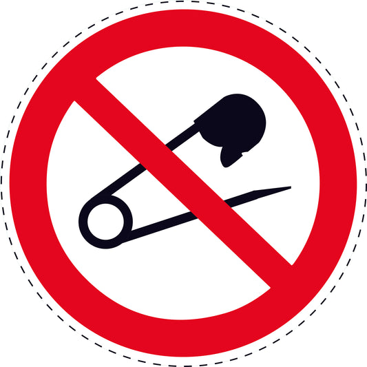 1 Stuck Prohibition sticker "Do not insert needles" made of PVC plastic, ES-SI330
