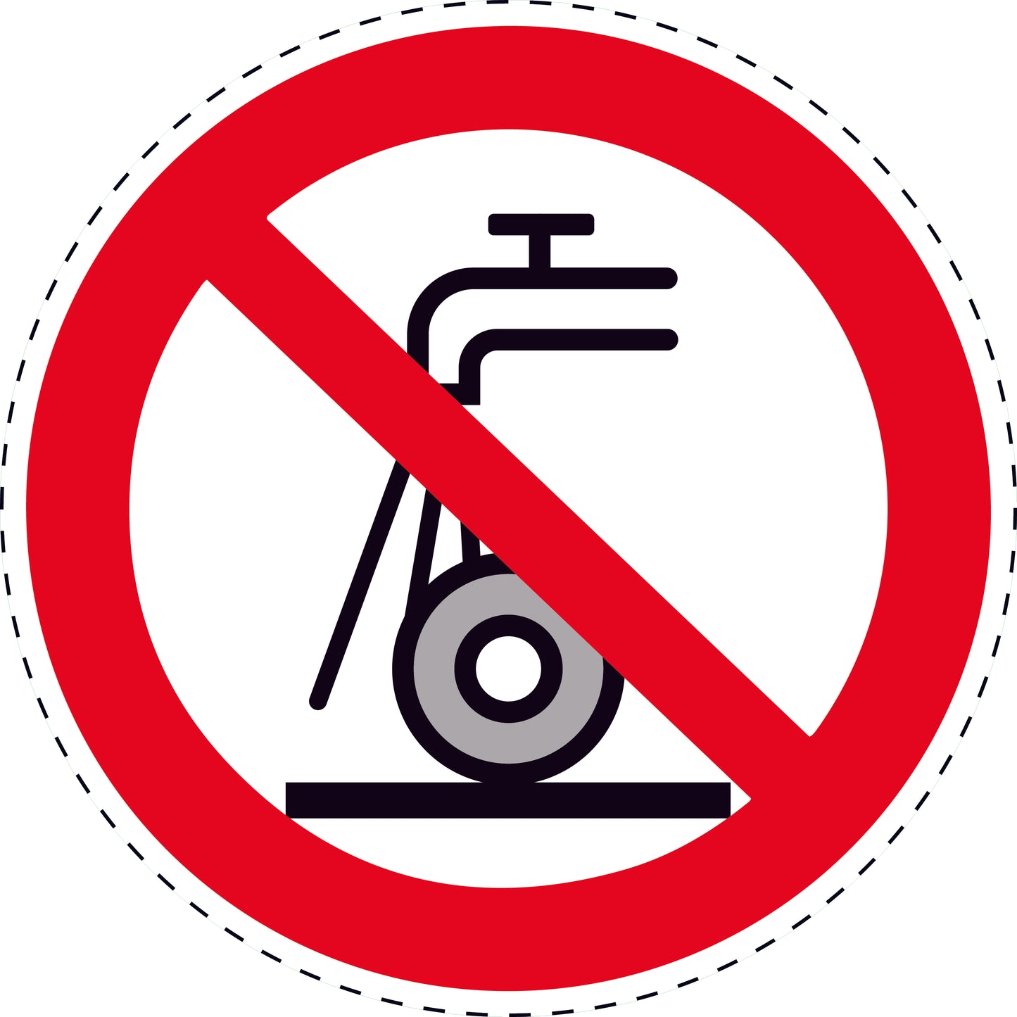 1 Stuck Prohibition sticker "Not permitted for wet grinding" made of PVC plastic, ES-SI370
