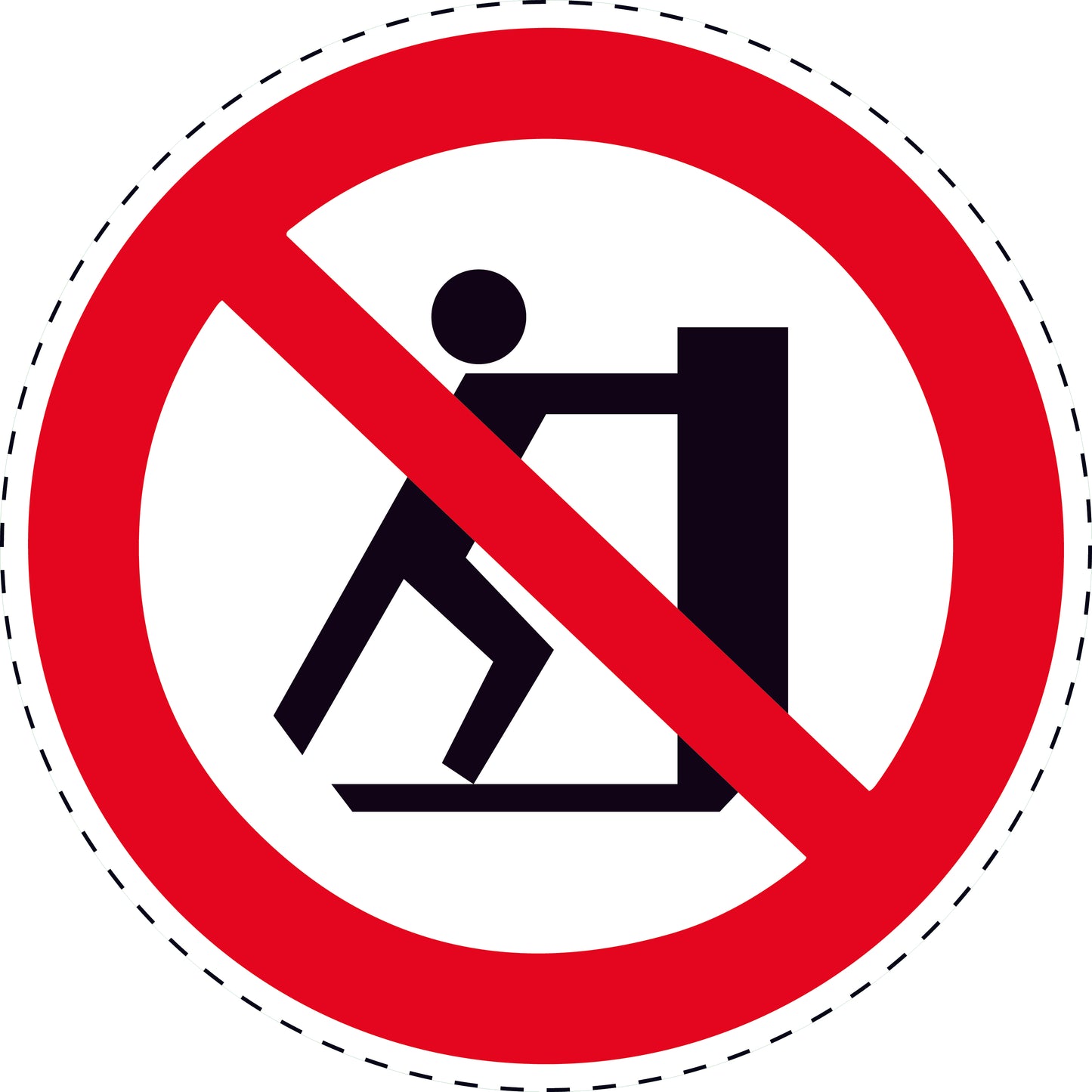 1 Stuck Prohibition sticker "No pushing" made of PVC plastic, ES-SI410