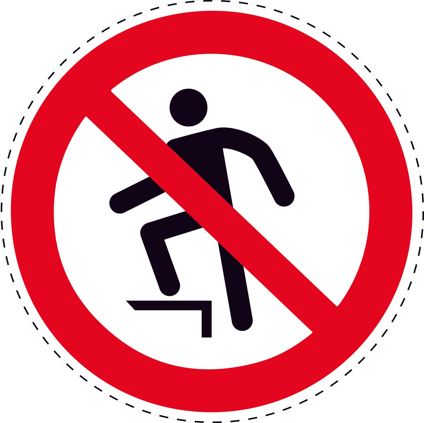 1 Stuck Prohibition sticker "No climbing" made of PVC plastic, ES-SI420