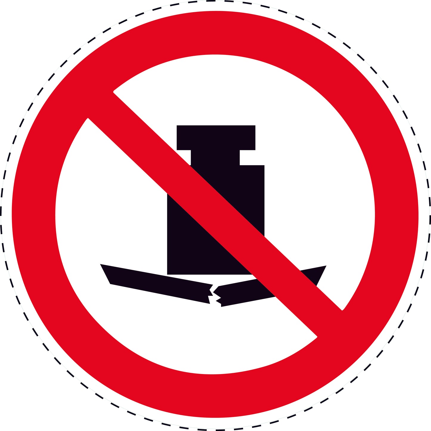 1 Stuck Prohibition sticker "No heavy load" made of PVC plastic, ES-SI450