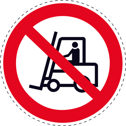1 stuck Prohibition sticker "Forbidden for industrial trucks" made of PVC plastic, ES-SI70