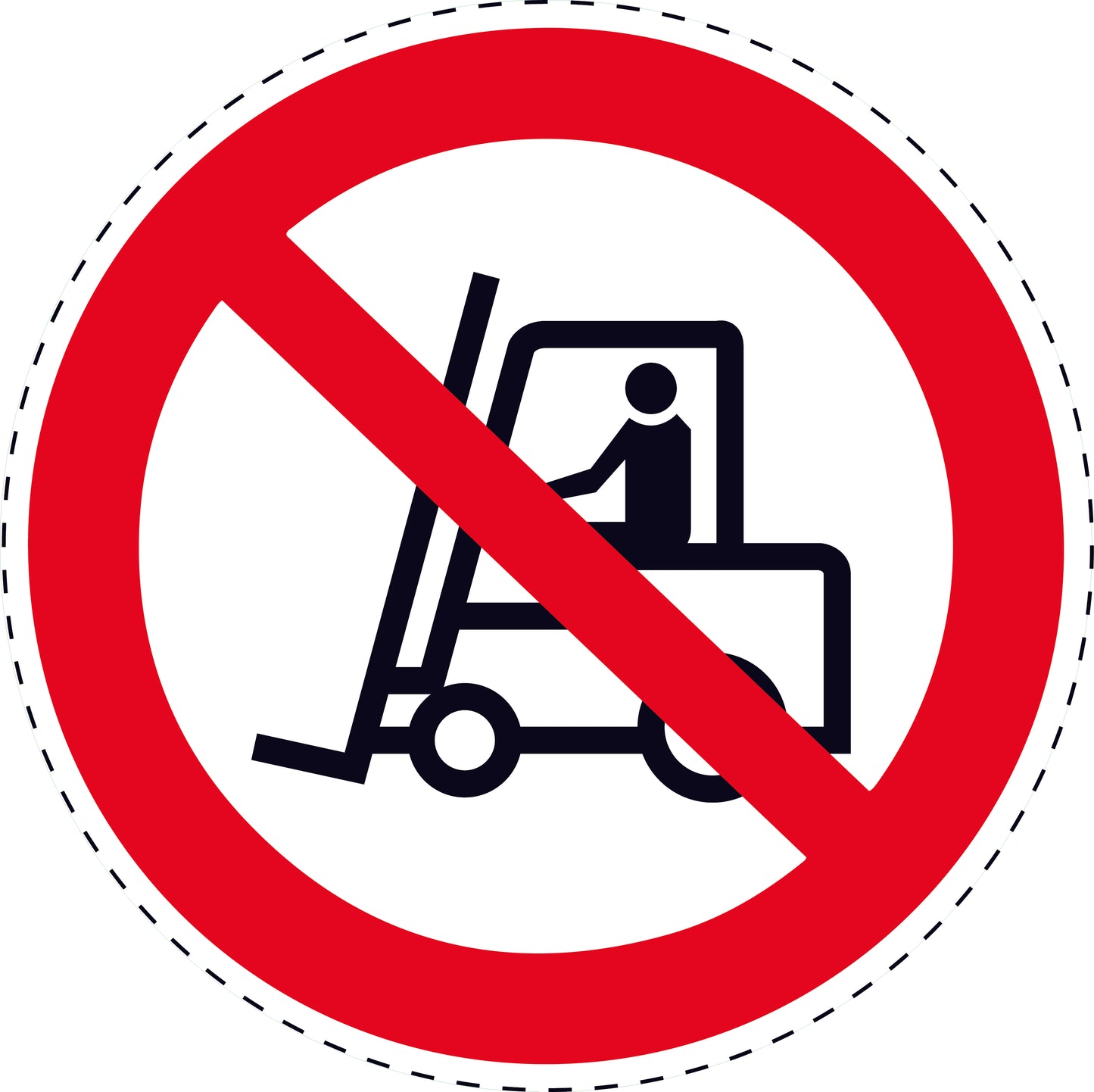 1 Stuck Prohibition sticker "Forbidden for industrial trucks" made of PVC plastic, ES-SI70