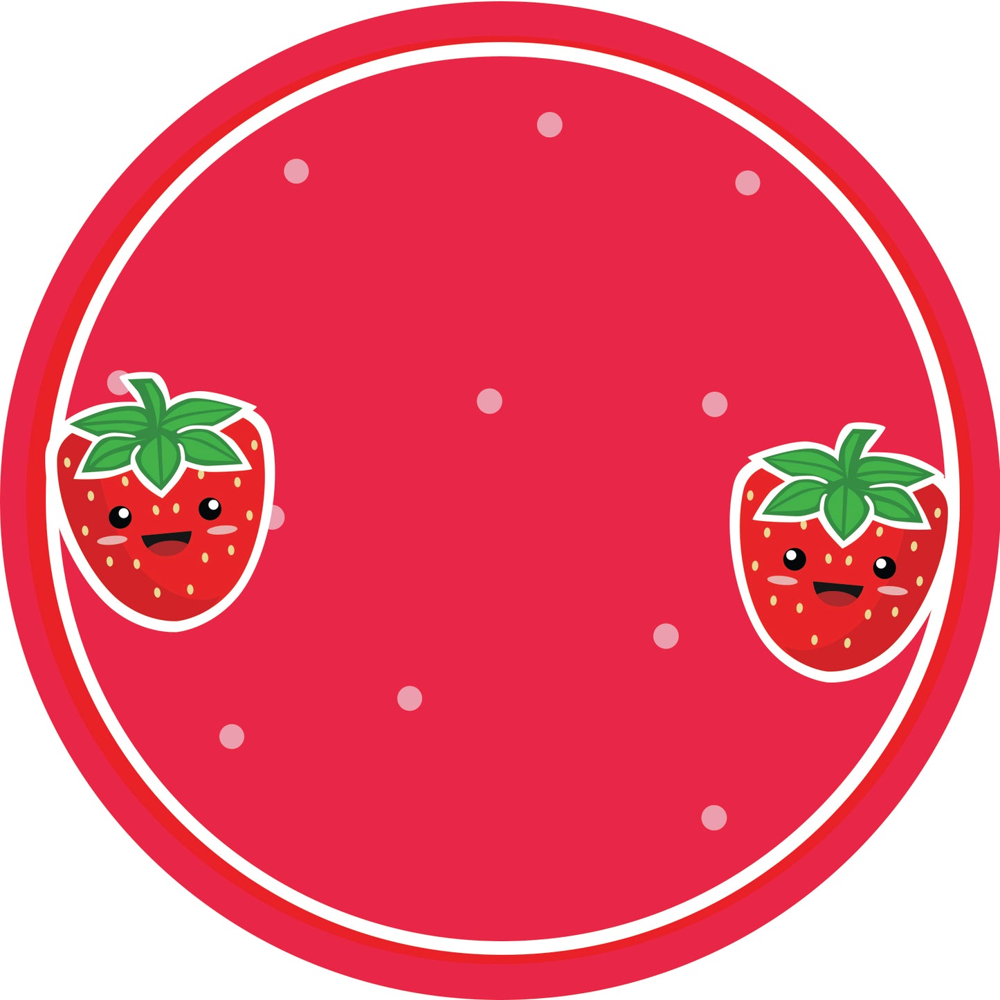 Jam stickers, preserving lables, household lables, round shape labels with matte finish LHMAR17000-Strawberry