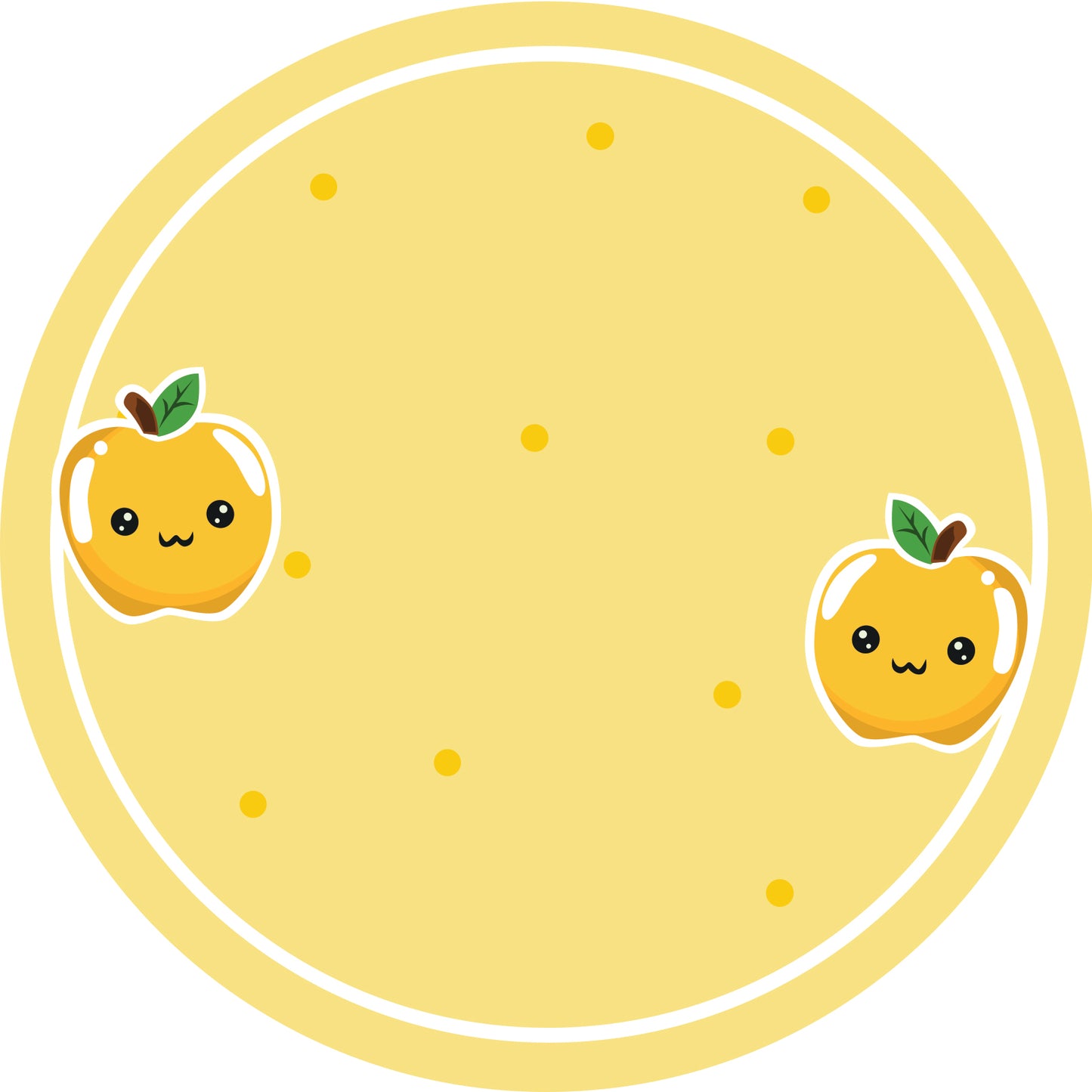 Jam stickers, preserving lables, household lables, round shape labels with matte finish LHMAR17060-Apple Yellow